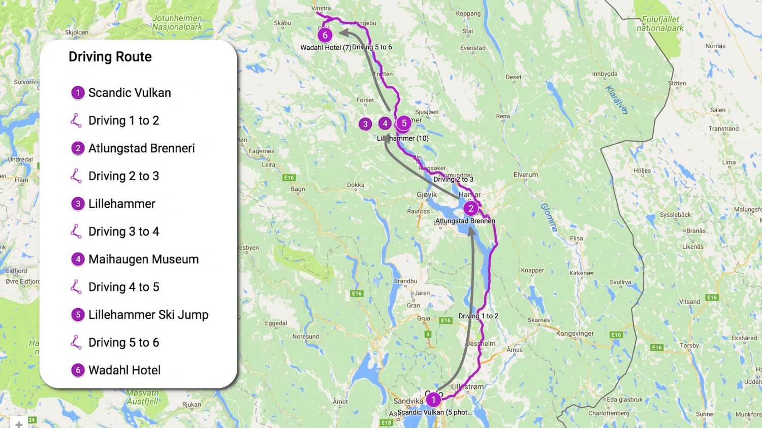 18 June - Oslo to Wadahl map