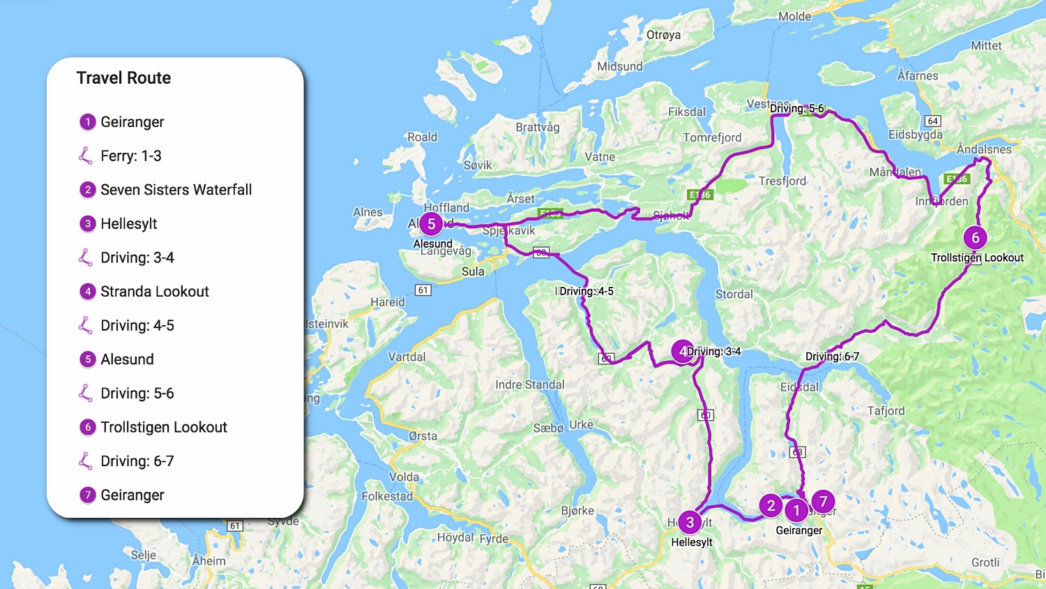 20 June - Geiranger Circuit map